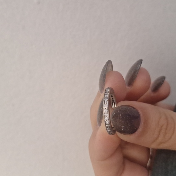 Pandora pave cubic zirconia hoop earrings - Picture 4 of 4